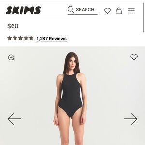 SKIMS fits everybody high neck, bodysuit Onyx size M